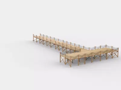 wooden pier or boardwalk 3D model