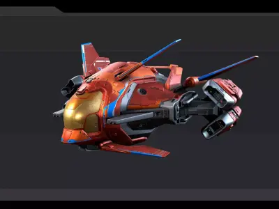 SPARROW Fighter Spacecraft  Low-poly 3D model