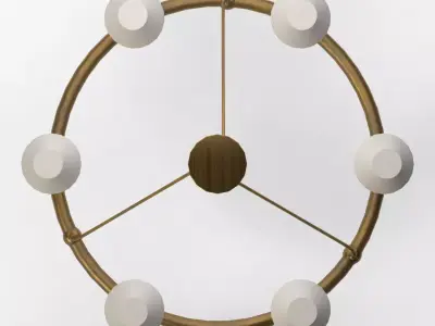 CLASSIC RING CHANDELIER HAND RUBBED ANTIQUE BRASS 3D model
