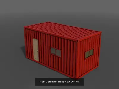 PBR Container House BA 3D Model Pack
