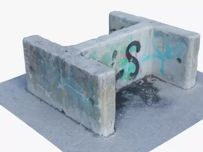 Barrier concrete H 3D model