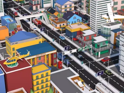 Low Poly City Pack 3 Low-poly 3D model