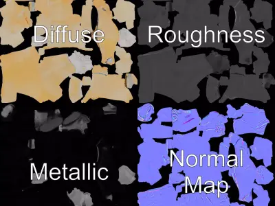 Beige Hazmat Suit model pack Low-poly 3D model