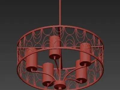 Cirrine Collection 5 Light Antique Bronze  3D model