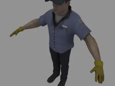 Service Attendant Low-poly 3D model