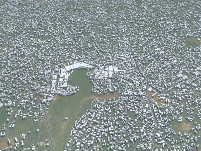 Nnewi Nigeria 15km Low-poly 3D model