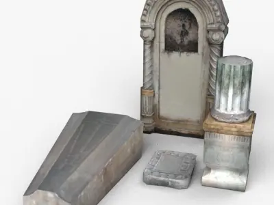 Tombstones 3D Model Pack