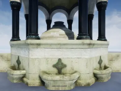 German Fountain - Alman Cesmesi - Istanbul Sultanahmet Low-poly 3D model