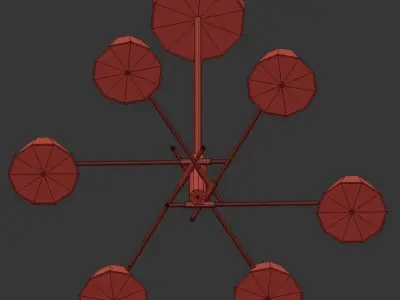 ANTLER modern chandelier with five shades 3D model