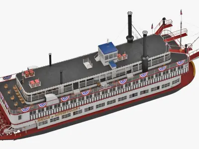  Belle of Louisville Riverboat Rigged for Cinema 4D 