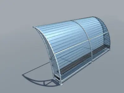 Football Banch Low-poly 3D model