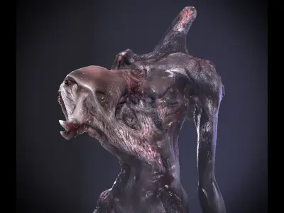 Alien parasite 2 Low-poly 3D model