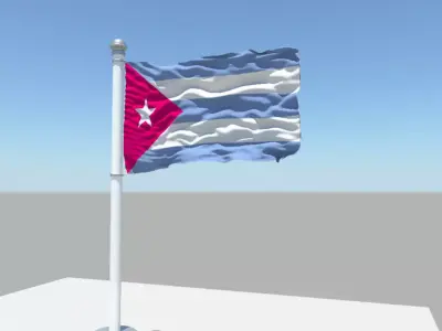 Cuba flag 3D model