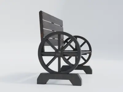 Wooden Bench - Garden Chair 3D model