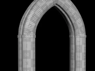 Gothic Stone Archway Portal Free low-poly 3D model