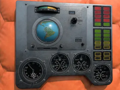 Vostok 1 Panel from Gagarin Flight Low-poly 3D model