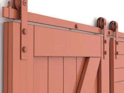 Sliding barn doors 3D model