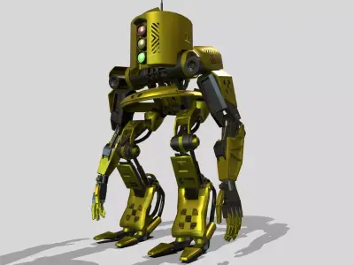Robot Worker Low-poly 3D model