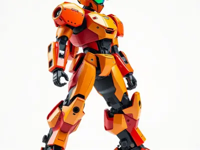 Advanced Humanoid Battle Robot Armor Model Pack Low-poly 3D model