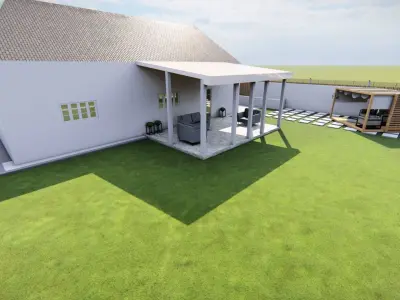 Small landscape design  Low-poly 3D model