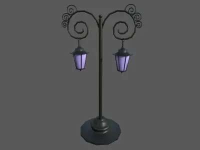 environment Street lights set Low-poly 3D model