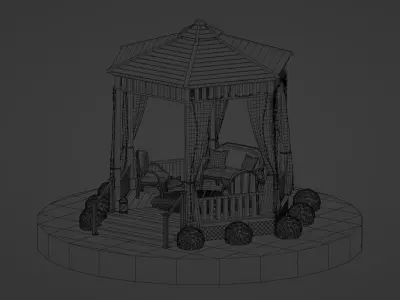 Gazebo Low-poly 3D model