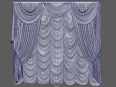 CURTAINS 3 curtain Low-poly 3D model