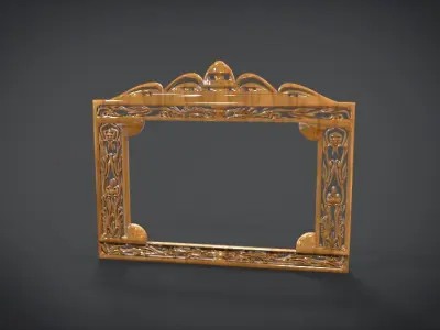 Simple Frame Window Ornament Furniture Low-poly 3D model