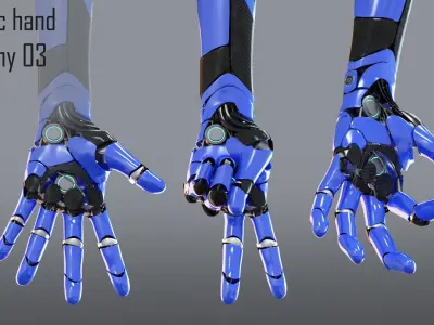 Robotic hand anatomy 03 3D model