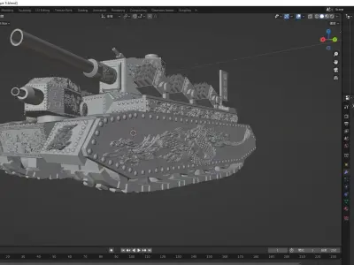 Science fiction Tank Type 5 Sturmpanzer for Warmgames Miniture  3D print model