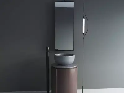 Modern Minimalist Freestanding Vanity Sink Set  3D model