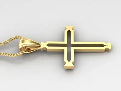 High Cross Pendant Light Gold 18K 4CP020 3D print model