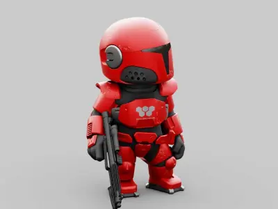TOON  IMPERIAL  TROOPER RIGGED 3D model