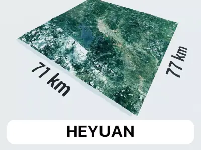 Heyuan China City Landscape 3D Model 3D model