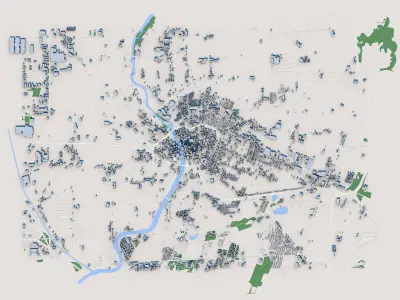 Rochester City in New York State USA 3D model