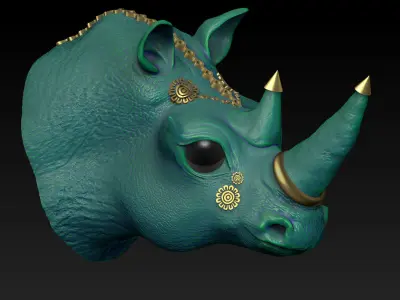 Fantasia Fauna Kifaru Rhinoceros 3D print model