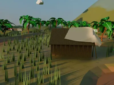 Rice Fields - 3D Environments Low-poly 3D model