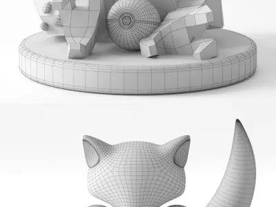 Pokemon Abra ceramic model 3D model