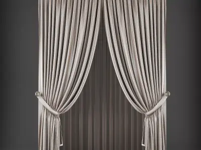 Curtain 3D Low-poly 3D model 4