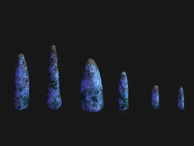 Obelisk Set - Energy Low-poly 3D model