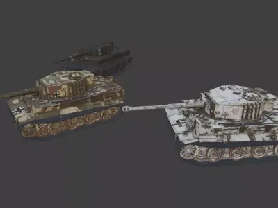 Panzerkampfwagen VI Tiger three cammo versions in one package 3D model