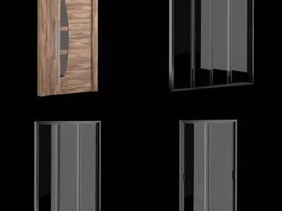 Interior-exterior Wooden Door 3D model 6