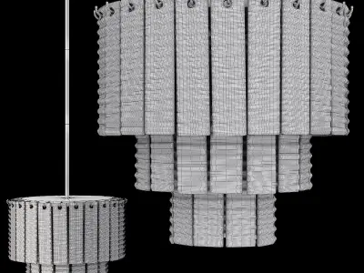 Restoration Hardware SIRENE PENDANT Brass Clear Glass 3D model