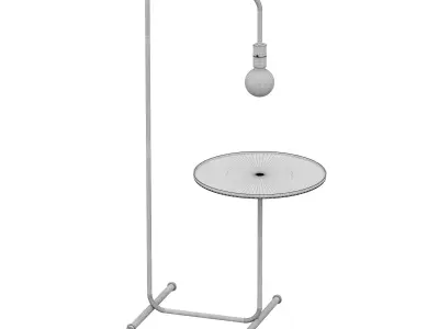 Floor lamp with tray Guest black 3D model