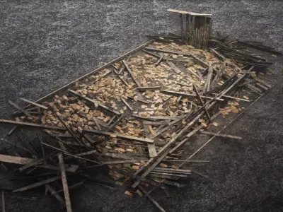 Wooden House Ruins  3D model