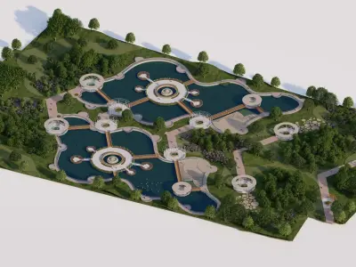 park-public park-Private Park Landscape 3D model