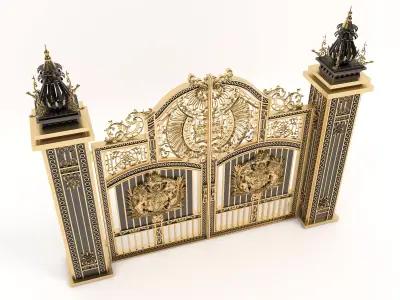 Classic European style Mansion Gate 3D model