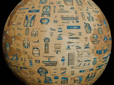Ancient Egypt Hieroglyphs  - VOL 2 - 6 Seamless PBR Texture