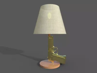 Gun-Lamp lamp with gun Low-poly 3D model