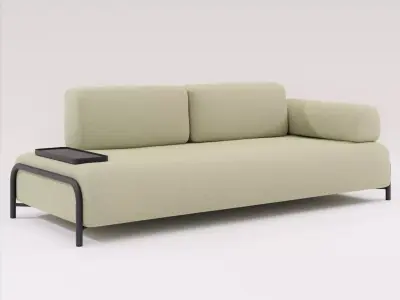 Compo 3D Model sofa with two armrests and coffee table Free 3D model